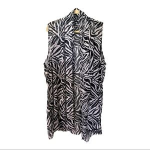 Susan Graver Zebra Print Open Duster